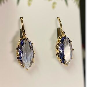 Large light purple clear crystal earrings